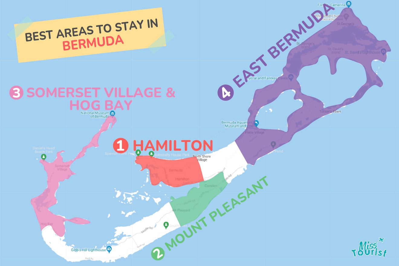 Map of best places to stay Bermuda